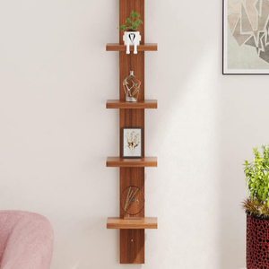 Decoración de pared flotante de madera tallada, estante de exhibición de 5 estantes para sala de estar y baño, estante de especias, muebles para decoración del hogar - Product Image 5