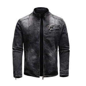 Veste en jean personnalisée vêtements pour hommes veste de sport décontractée avec fermeture éclair en jean pour hommes vente en gros en usine - Product Image 5