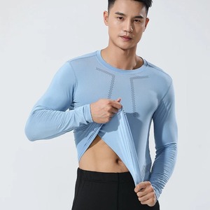 Camiseta de compresión de manga larga, camiseta interior atlética ligera Rash Guard, capa Base para fútbol, baloncesto, gimnasio, ropa deportiva - Product Image 4