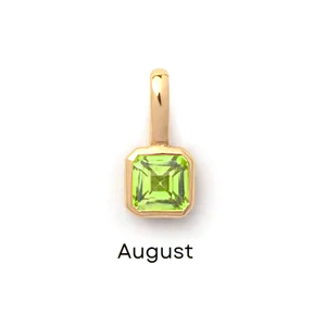 6mm Émeraude Coupe Péridot Quartz Or Vermeil Pendentif En Argent Sterling Solide Pierre De Naissance Charme avec Collet Fine Pendentifs Charmes - Product Image 2