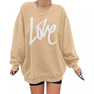 สเวตเชิ้ตพิมพ์ลายตัวอักษรของผู้หญิงชุดกีฬาลำลองปักลายสำหรับฤดูหนาว - Product Image 1