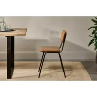 Chaise de salle à manger en cuir vintage contemporaine pour la maison, la cuisine, le bureau et le bar.