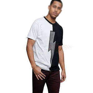 Camiseta de algodón 100% con diamantes de imitación brillantes para hombre con patrón artístico y tela transpirable para uso diario, camiseta para hombre - Product Image 4