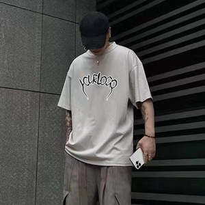 เสื้อยืดลำลองผู้ชายกันการ100% ผ้าฝ้ายฟอกสีโอเวอร์ไซส์พิมพ์ลายโลโก้สกรีนได้เป็นมิตรกับสิ่งแวดล้อม - Product Image 1