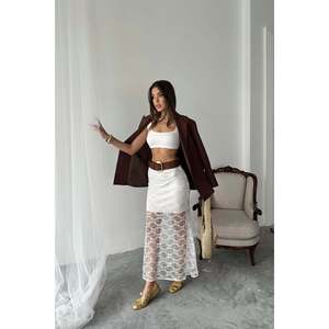 <b>White</b> <b>Skirt</b> with Lace Details - <b>White</b> - Product Image 1