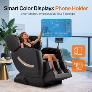 Fauteuil de massage électrique Shiatsu moderne de luxe en cuir PU, soin complet du corps, pliable, zéro gravité, gain de place, portable - Product Image 6