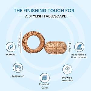 Servilleteros de ratán tejidos bohemios hechos a mano, fiesta de Acción de Gracias, boda, cumpleaños, cena, suministros de Decoración de mesa - Product Image 3