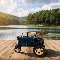 Modèle de tracteur Massey Harris 333 de 1956 fait à la main, style rustique de ferme, 22,9Lx15,2Wx17,8H cm
