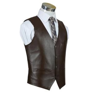 Chalecos de cuero para hombre superventas, cuero genuino de alta calidad en nuevo estilo, accesorio de traje de moda para adultos - Product Image 2