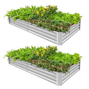 6x3x1ft galvanisé acier surélevé jardinière lit métal ondulé boîtes de jardin pour le jardinage et la décoration de la maison - Product Image 1