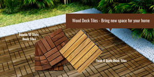 Tuiles à emboîtement en bois d'acacia naturel au design contemporain du fournisseur vietnamien Terrasse modulaire antidérapante pour balcon extérieur - Product Image 6