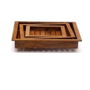 Forme arrondie Dessert Servir Plateaux D'herbe En Bois Table À Manger Écologique Plateau De Service Collations Pâtes Ou Alimentaire Plateau De Service - Product Image 1