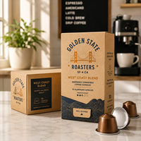 Boîte en carton personnalisée avec impression pour 10 capsules de café Nespresso, emballage avec logo OEM, vente en gros
