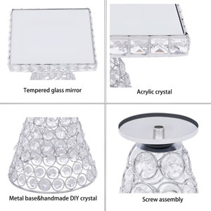 Best Price Luxury Crystal Metallic Glass <b>Cake</b> Stand round Silicone and Plastic Restaurant <b>Wedding</b> Party Set <b>Box</b> Packing - Product Image 5