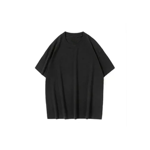 T-shirt de sport pour homme en coton 100% avec logo personnalisé, qualité supérieure, poids lourd, coupe ample, motif uni, tissu tricoté 220 grammes - Product Image 1