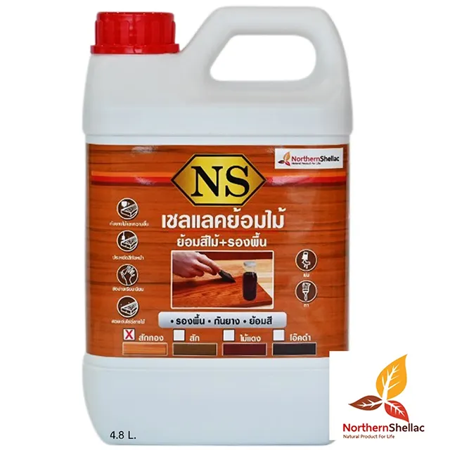 SHELLAC BOIS TEINT COULEUR TECK DORÉ 4.80L de Premium Lac by NS Northern Shellac Thailand Export Grade Global Brand Ready to sh