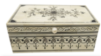 Boîte à bijoux rectangulaire carrée en os incrusté, design moderne, très demandée, pour la décoration intérieure