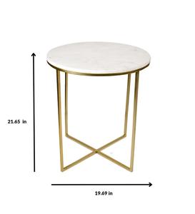 Dernière table basse en marbre cloisonné de forme ronde avec pieds en fer plaqué or Meubles de maison sur mesure Vaisselle de l'Inde - Product Image 3