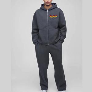Ensemble de jogging deux pièces tendance avec logo personnalisé, de haute qualité, 100 % coton, cordon de serrage, pour homme, streetwear, survêtement, Air - Product Image 1