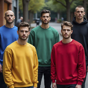 Light weight Sweatshirts <b>Men's</b> Breathable French terry Fleece Vintage Sweatshirt Crewneck Sweat Shirts <b>Men</b> POLO fleece-shirt - Product Image 4