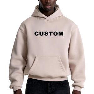 เสื้อฮู้ดแขนยาวผ้าฝ้าย100% ของผู้ชายเสื้อมีฮู้ดเสื้อสวมหัวทรงหลวมสำหรับใส่วิ่งออกกำลังกายเล่นยิมกำหนดโลโก้เองได้ - Product Image 1