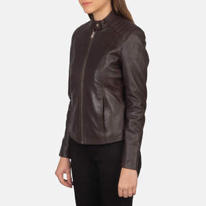 Veste en cuir pour femme, nouveau style |   Veste en cuir respirante de haute qualité pour l'hiver, manches longues, coupe-vent, imperméable, en coton - Product Image 2
