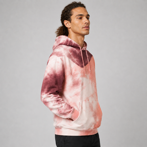 Sweat à capuche tie-dye pour homme de qualité supérieure, logo personnalisé, en molleton de coton doux, chaud et respirant, style décontracté streetwear - Product Image 2
