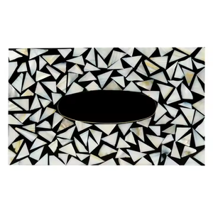 Boîte à mouchoirs de luxe en nacre incrustée faite à la main avec des détails exquis, idéale pour ajouter une touche de sophistication - Product Image 4