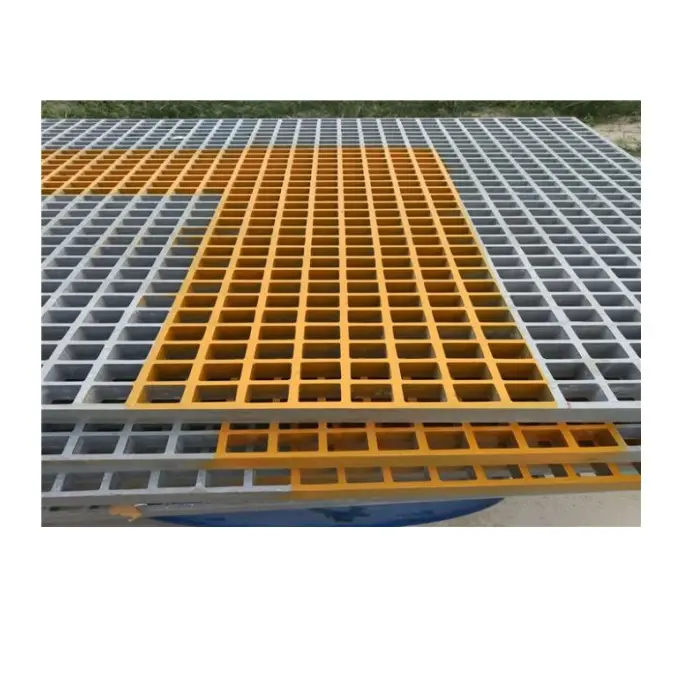 Safety Rectangle Low Electrical Conductivity 1220x2440x50mm Fiberglass High-Strength Plate with Anti-Slip FRP Grating