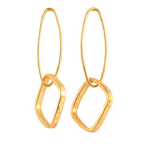 Pendientes de metal para mujer, joyería de diseño de moda, aretes colgantes apilables chapados en oro, ropa de fiesta hecha a mano, gotas minimalistas delgadas - Product Image 1