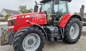 Tracteur agricole Massey Ferguson 7614 à roues, 50 CV, moteur diesel, couleur rouge, tracteur agricole d'occasion avec boîte de vitesses et pompe - Product Image 2