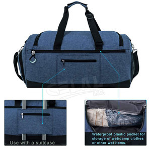 Bolsa de gimnasio de nailon de gran capacidad, personalizada, impermeable, para exteriores, viaje, a la venta - Product Image 3