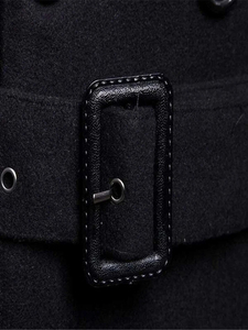 เสื้อโค้ทกันหนาวขนยาวของผู้ชาย, เสื้อโค้ทขนแกะสีดำหรูหราและอบอุ่น - Product Image 4