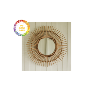 Miroir en rotin fabriqué à la main pour la décoration intérieure Miroirs muraux tissés naturels écologiques en gros Idéal pour les détaillants du Vietnam - Product Image 1