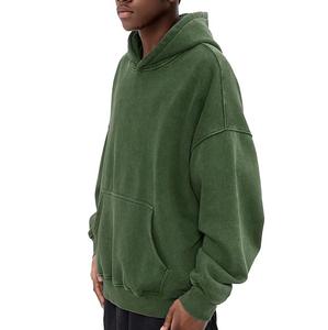 Sweat à capuche de luxe surdimensionné pour hommes, respirant et lavé à l'acide, brodé, au prix de gros - Product Image 3