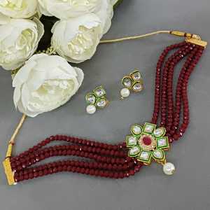 Fabricant indien de bijoux Kundan traditionnel en cristal vente en gros de bijoux collier ras du cou bijoux indiens de mariée pour femmes - Product Image 2