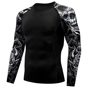 Chemises de compression personnalisées unisexes sublimées pour la gym, manches longues, rashguard BJJ MMA avec logo personnalisé, tissu à manches courtes - Product Image 5