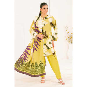 Traje Casual de 3 Piezas de Pana Estampada con Dupatta CD-52004 - Product Image 2