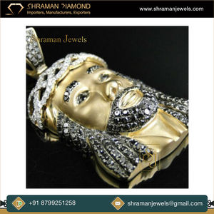 Cadeau d'anniversaire pour homme Pendentif Jésus glacé en or massif jaune 14K accrocheur Bijoux fins personnalisés VS Diamant naturel Religieux - Product Image 3