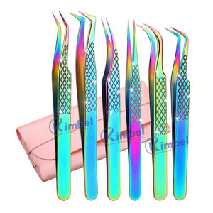 Pince à épiler d'extension de cils diamantée personnalisée Pointe en fibre de haute qualité avec étui de voyage - Product Image 5