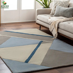 Tapis en laine doux et résistants, tapis en pure laine tuftés à la main pour le salon - Product Image 1