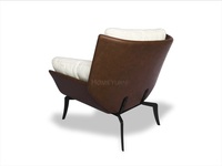 Dossier Pieds en acier enduit de poudre Fauteuil de salon une place Meilleur prix Fauteuil de loft OEM en contreplaqué au design moderne