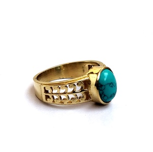 Hot Sale High Quality Vintage Bohemia Fashion Jewelry <b>Turquoise</b> Amethyst Stone Bezel Setting Unisex <b>Rings</b> - Product Image 1