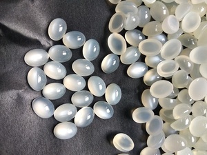 อัญมณี100% ทรงรีรูปวงรีพลอยมูนสโตนสีขาวธรรมชาติบำบัดแบบหลวมราคาโรงงานที่ดีที่สุดสำหรับเครื่องประดับ - Product Image 2