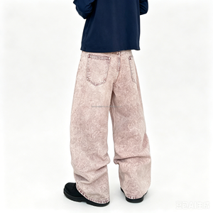 Ventes directes d'usine, jeans de rue pour hommes en coton, style gothique évasé et ample, pantalons en denim - Product Image 2