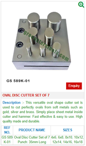 Oval Disc <b>Cutter</b> Set of 7 GS 589K-01 Jewelry Tools for Jewellery Tools - Product Image 2