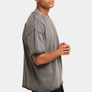 Camisetas de Algodón 100% de Alta Calidad al por Mayor 2026, con Logotipo Personalizado, Tejidas, Gruesas, Desgastadas, para Hombre, Estilo Vintage, Lavadas, Corte Regular - Product Image 2