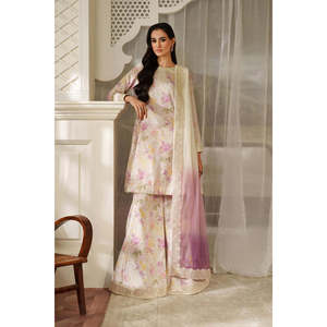 Conjunto Elegante IZNIK-3PC para Mujer con Pantalones Estampados Digitales, Dupatta de Seda con Estampado Tie-Dye y Bordado Digital-BIC-027 - Product Image 2