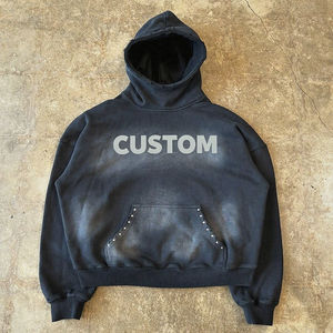 Fabricantes de Ropa Personalizada, Sudadera con Capucha Extra Grande de Estilo Vintage Lavado, Sudadera con Capucha de Alta Calidad, Estilo Urbano Desgastado Personalizado - Product Image 1