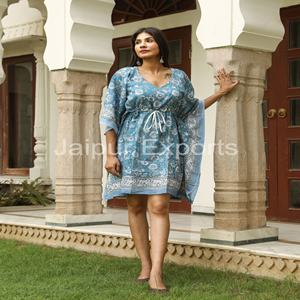 Vestido caftán de algodón informal de talla grande para mujer, cuello en V, manga corta, Midi, tejido a mano, verano, playa, fiesta de noche, ropa lavable - Product Image 2